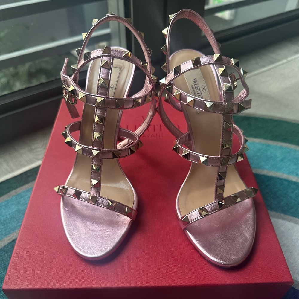 Valentino studded pink heels